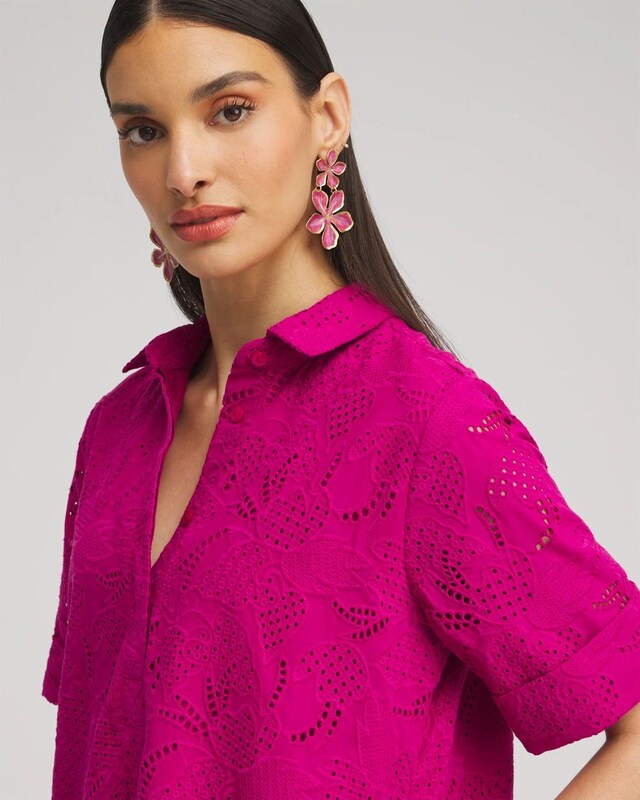 Eyelet Shirt Dress - image 4